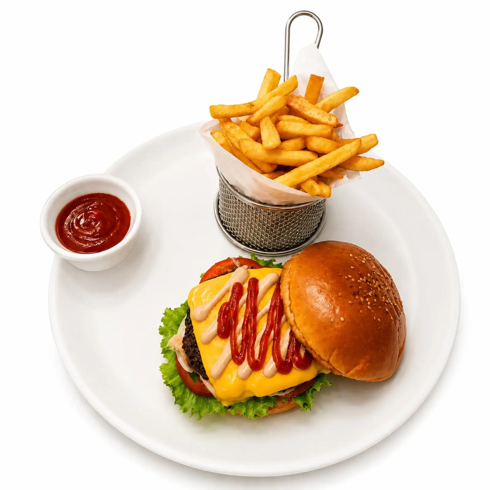 Image de Burger Classic Américain + Frites + Fromage